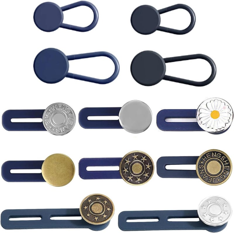 KAJUDA 12PCS Button Extenders for Jeans, Pants Button Extender - Instant Waistband Extension - Adjustable Waist Extenders for Men and Women, No-Sew Solution, Assorted Colors - Image 1